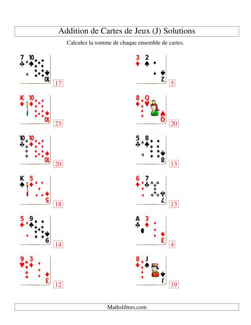 Addition de deux cartes de jeu (J) page 2