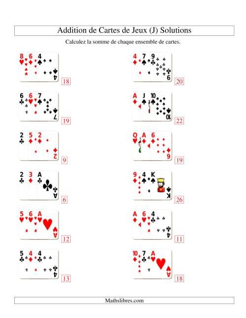 Addition de trois cartes de jeu (J) page 2