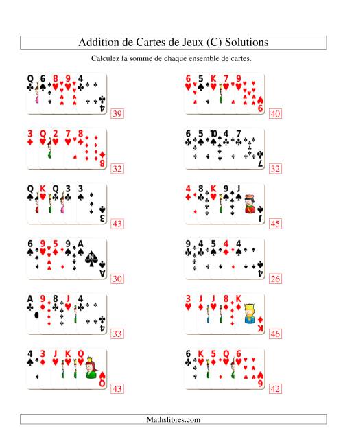 Addition de cinq cartes de jeu (C) page 2