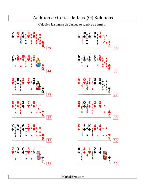 Addition de cinq cartes de jeu (G) page 2