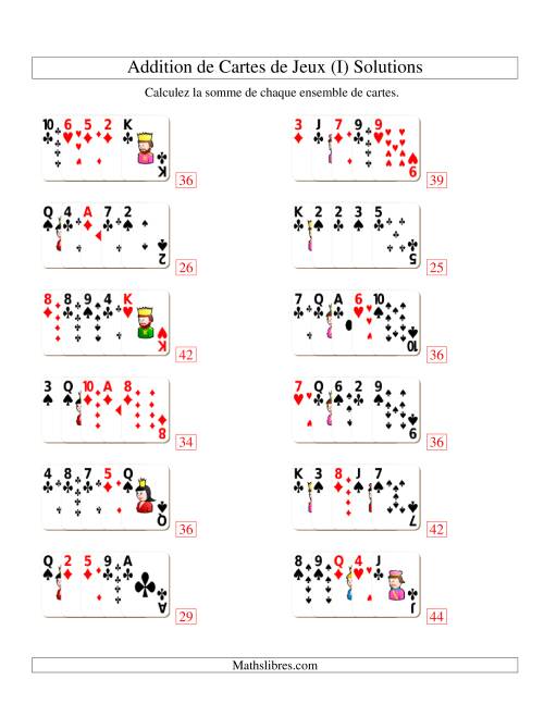 Addition de cinq cartes de jeu (I) page 2