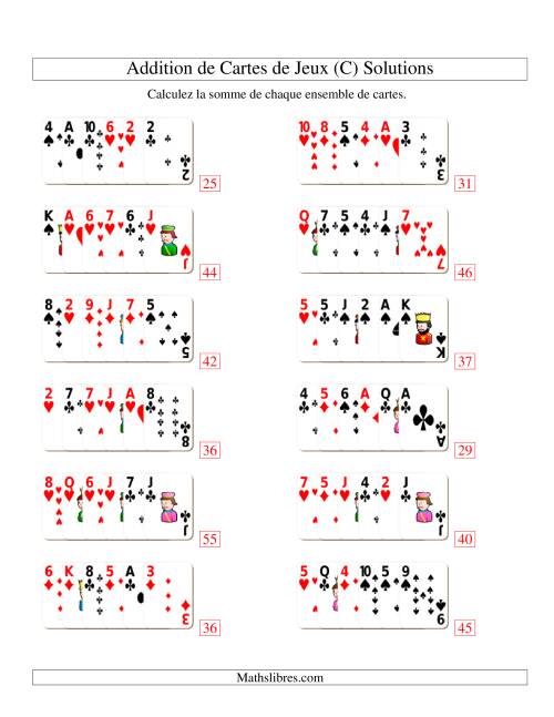 Addition de six cartes de jeu (C) page 2