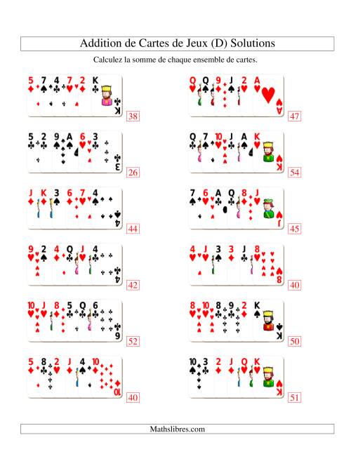 Addition de six cartes de jeu (D) page 2