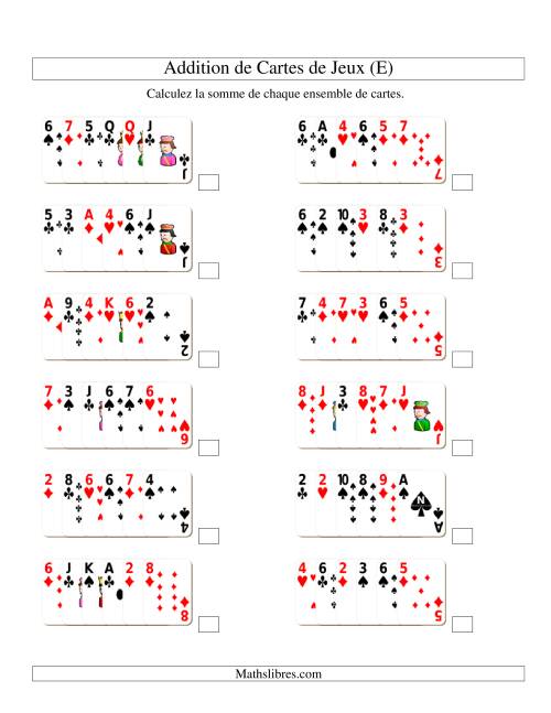 Addition de six cartes de jeu (E)