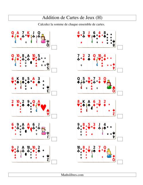 Addition de six cartes de jeu (H)