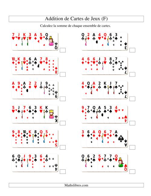 Addition de sept cartes de jeu (F)