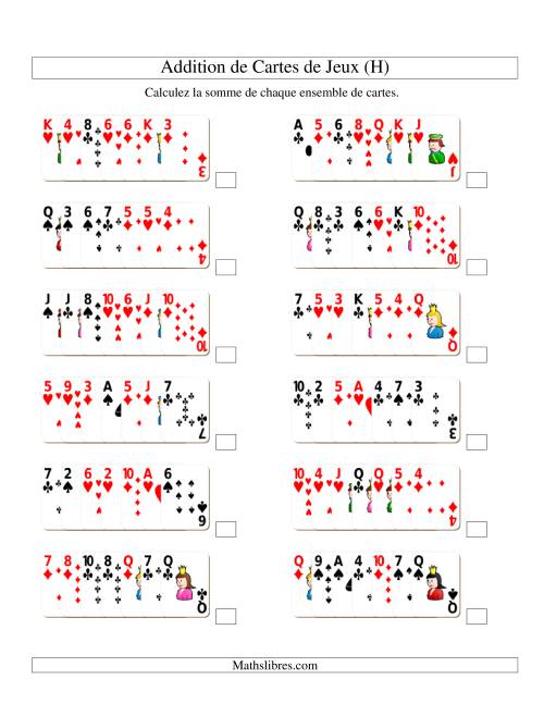 Addition de sept cartes de jeu (H)