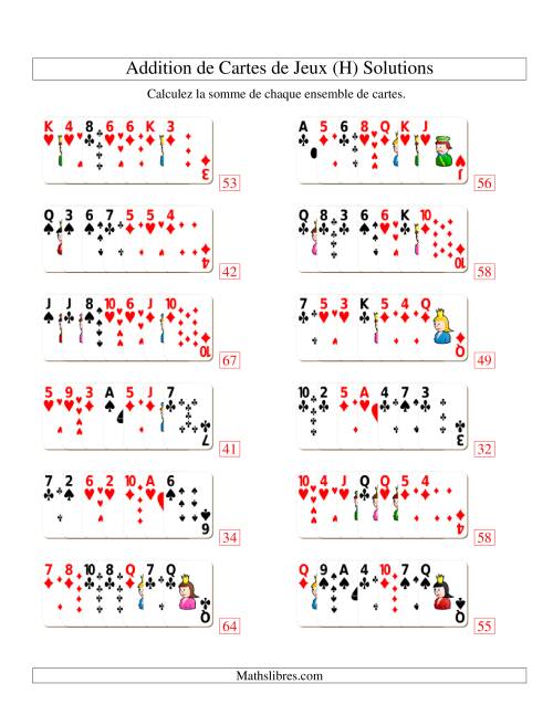 Addition de sept cartes de jeu (H) page 2