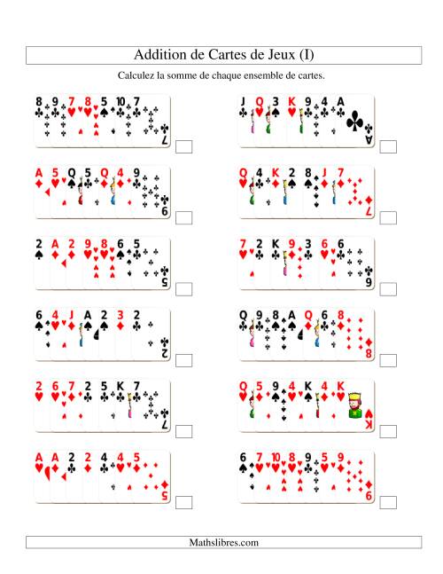 Addition de sept cartes de jeu (I)