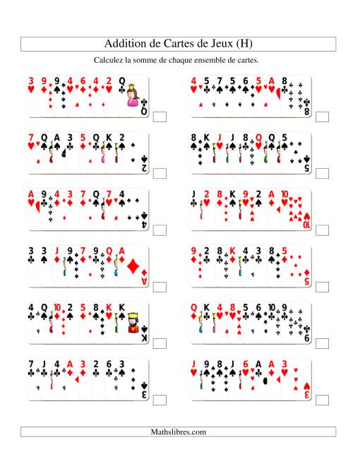Addition de huit cartes de jeu (H)