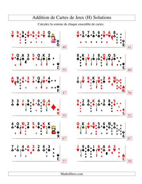 Addition de huit cartes de jeu (H) page 2