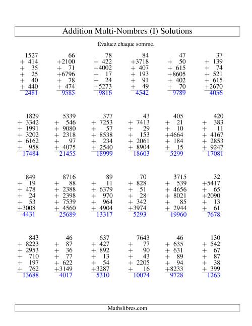 Addition de six nombres à chiffres variés (I) page 2