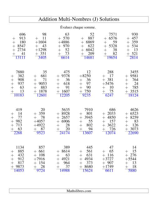 Addition de six nombres à chiffres variés (J) page 2