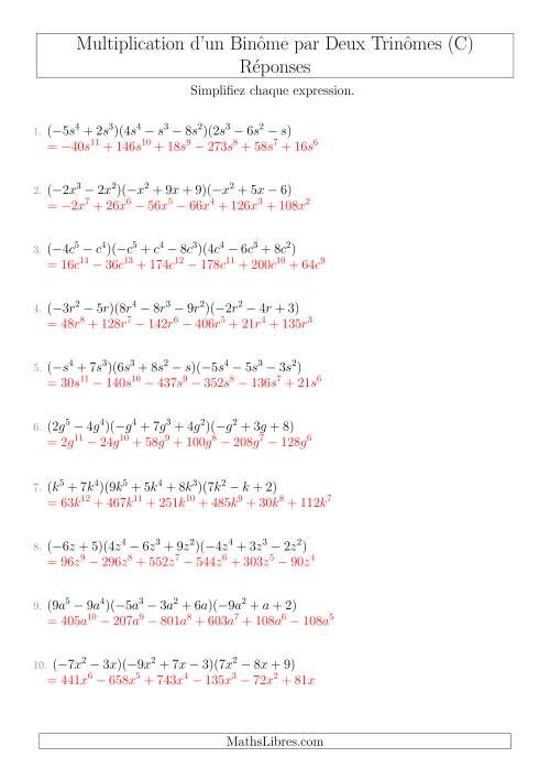 Multiplication d’un Binôme par Deux Trinômes (C) page 2