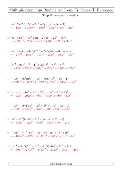 Multiplication d’un Binôme par Deux Trinômes (I) page 2