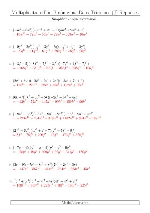 Multiplication d’un Binôme par Deux Trinômes (J) page 2