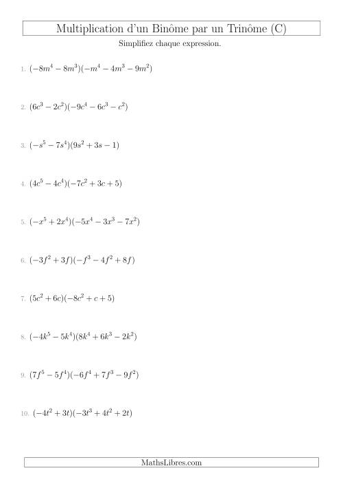 Multiplication d’un Binôme par un Trinôme (C)
