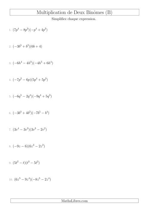 Multiplication de Deux Binômes (B)