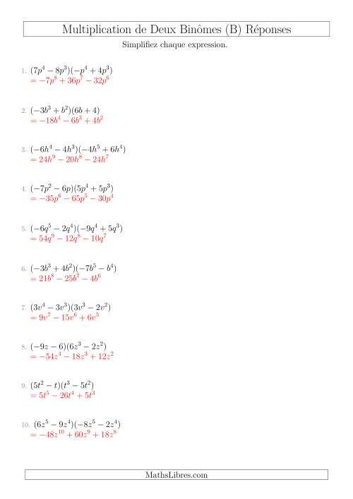 Multiplication de Deux Binômes (B) page 2