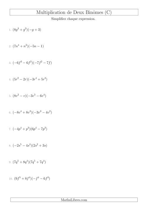 Multiplication de Deux Binômes (C)