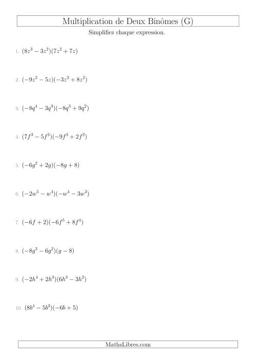 Multiplication de Deux Binômes (G)