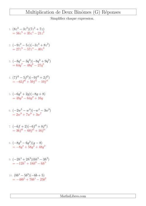 Multiplication de Deux Binômes (G) page 2