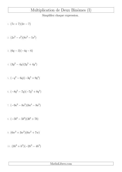 Multiplication de Deux Binômes (I)