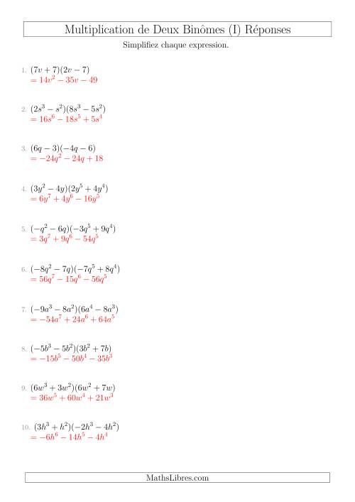 Multiplication de Deux Binômes (I) page 2