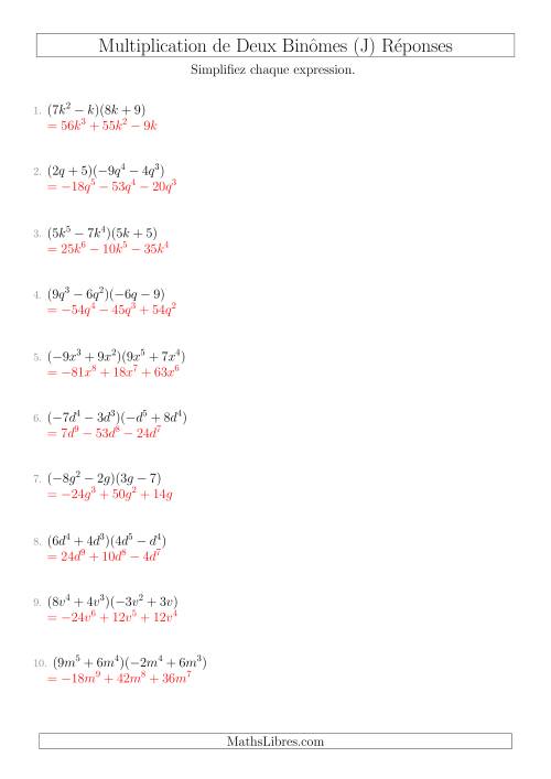 Multiplication de Deux Binômes (J) page 2