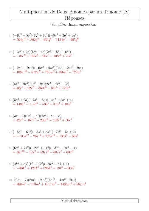 Multiplication de Deux Binômes par un Trinôme (A) page 2