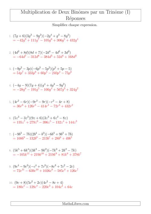 Multiplication de Deux Binômes par un Trinôme (I) page 2