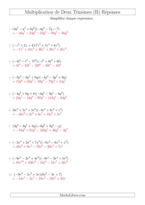 Multiplication de Deux Trinômes (B) page 2