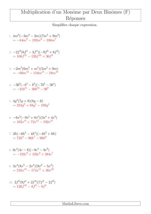 Multiplication d’un Monôme par Deux Binômes (F) page 2
