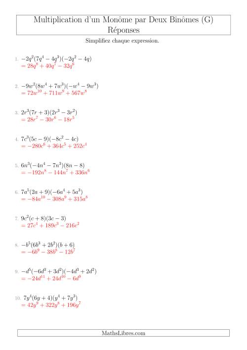 Multiplication d’un Monôme par Deux Binômes (G) page 2