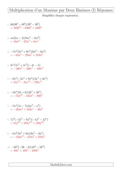 Multiplication d’un Monôme par Deux Binômes (I) page 2