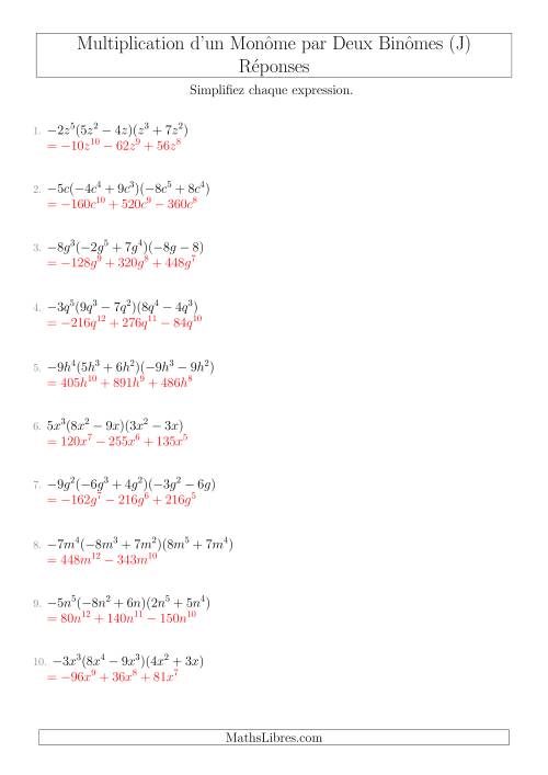 Multiplication d’un Monôme par Deux Binômes (J) page 2
