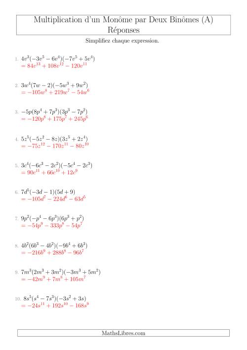 Multiplication d’un Monôme par Deux Binômes (Tout) page 2