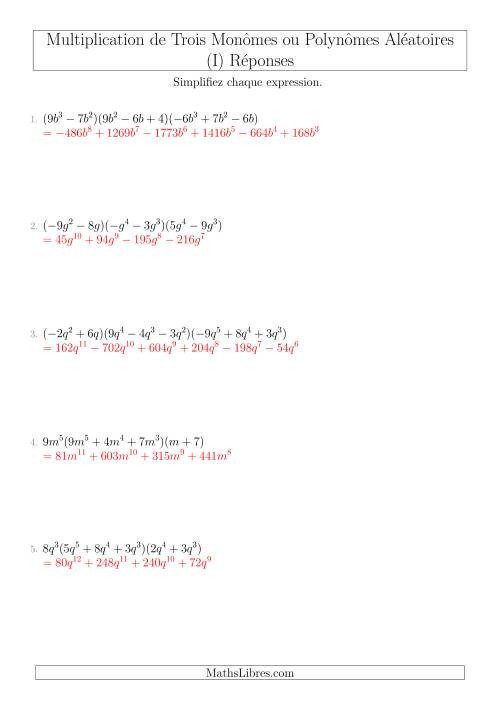 Multiplication de Trois Monômes ou Polynômes Aléatoires (I) page 2
