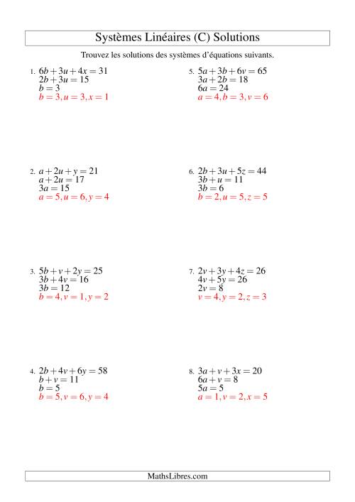 Systèmes d'Équations Linéaires -- Deux Variables (C) page 2