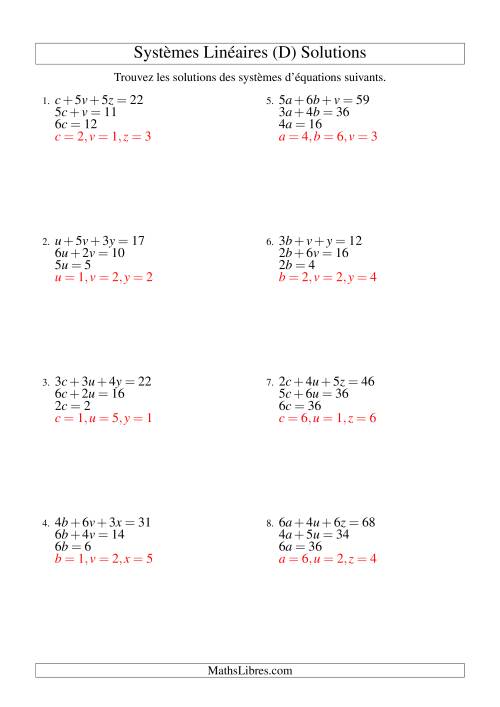 Systèmes d'Équations Linéaires -- Deux Variables (D) page 2