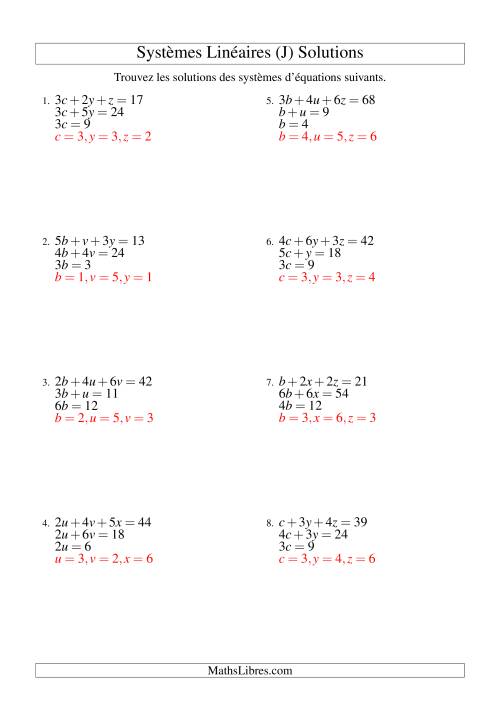 Systèmes d'Équations Linéaires -- Deux Variables (J) page 2