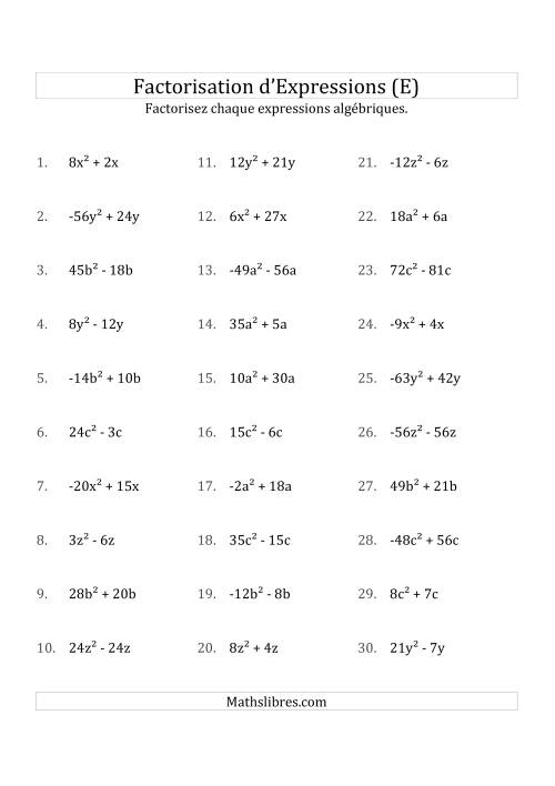 Factorisation d'Expressions Sans la Formule Quadratique (avec des Racines Carrées, Coefficients Composés, & Multiplicateurs Négatifs & Positifs) (E)