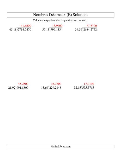 Division de nombres décimaux (10,01 à 10,99) (E) page 2
