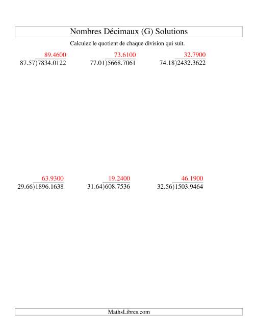 Division de nombres décimaux (10,01 à 10,99) (G) page 2