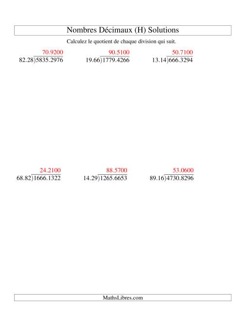 Division de nombres décimaux (10,01 à 10,99) (H) page 2