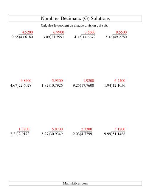 Division de nombres décimaux (1,01 à 1,99) (G) page 2