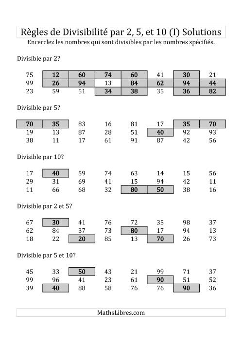 Divisibilité par 2, 5 et 10 -- 2-chiffres (I) page 2