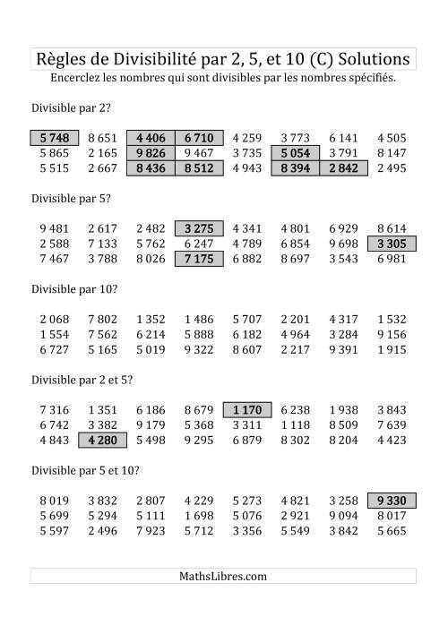 Divisibilité par 2, 5 et 10 -- 4-chiffres (C) page 2