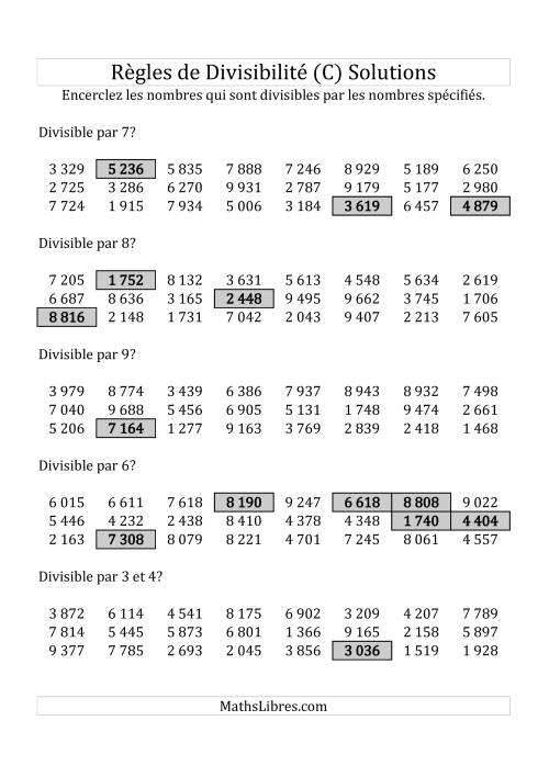 Divisibilité par chiffres 2 à 10 -- 4-chiffres (C) page 2