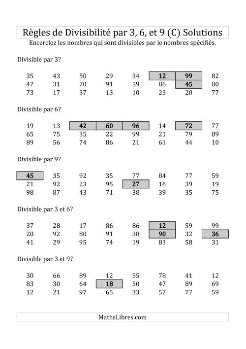Divisibilité par 3, 6 et 9 -- 2-chiffres (C) page 2